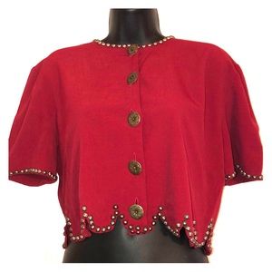 A vintage ruby red blouse!
